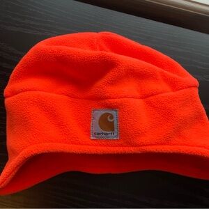 Carhartt Vibrant Orange Fleece Hat with Face Shield